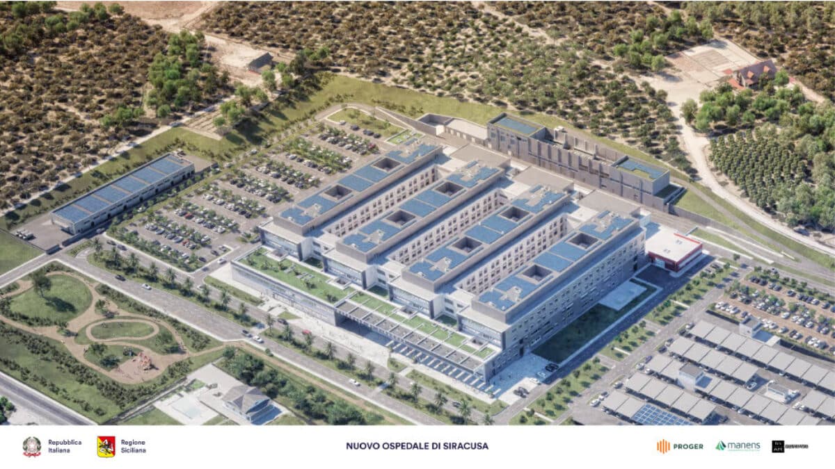 Rendering del progetto del nuovo ospedale di Siracusa
